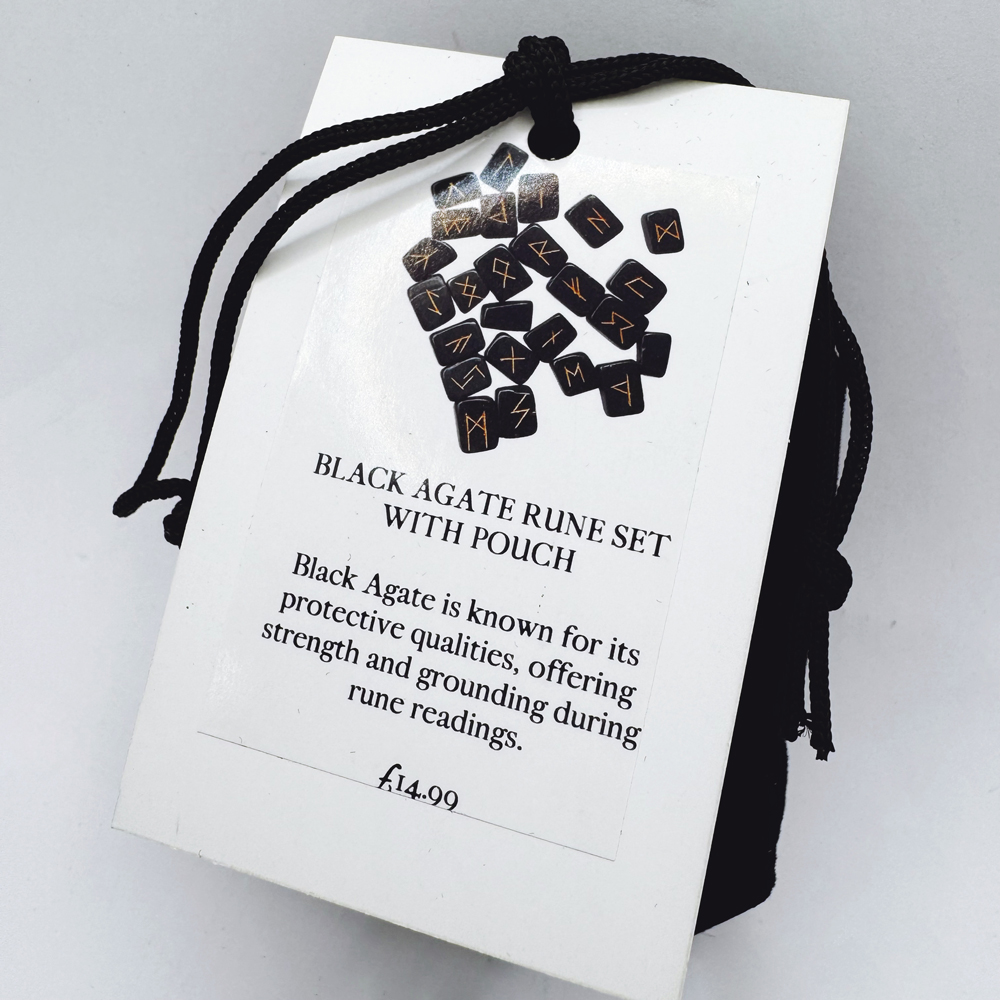 Black Agate Rune Set