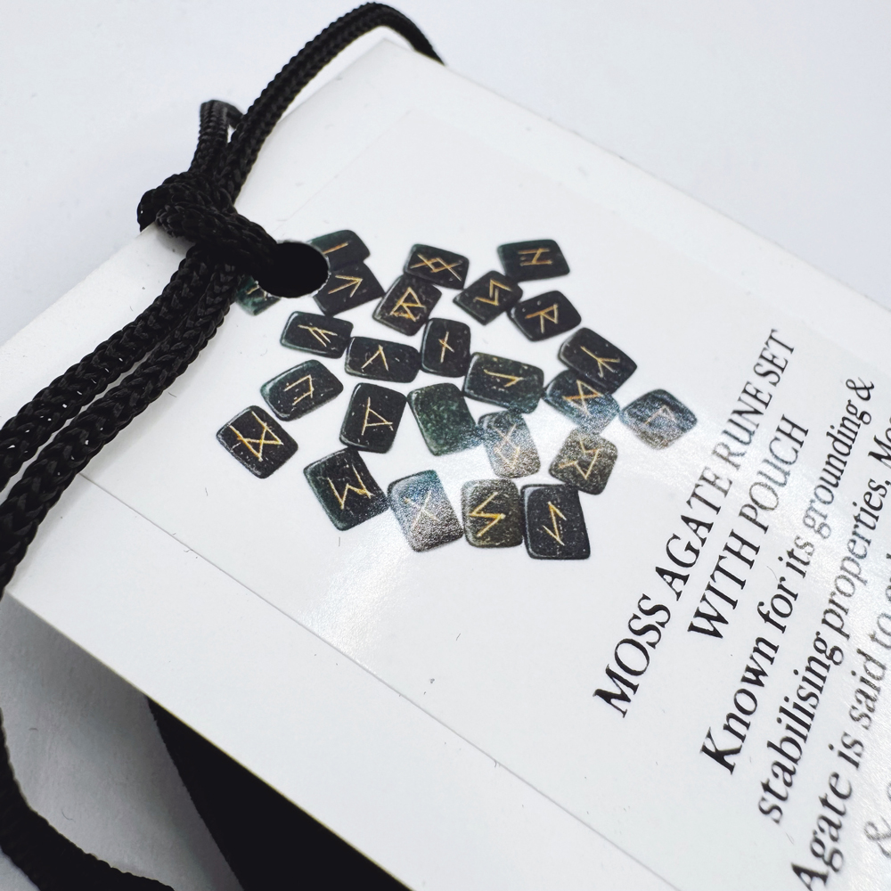 Moss Agate Rune Set
