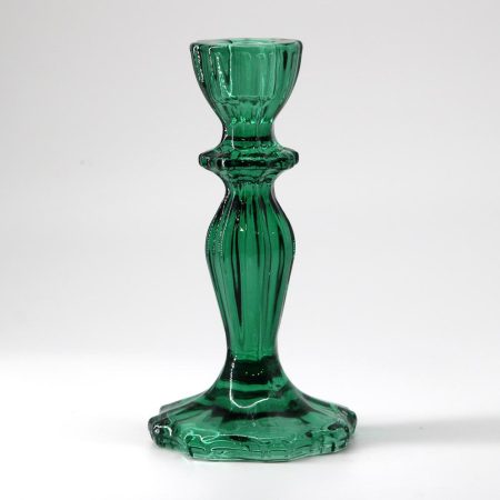 Dark Green Glass candle holder