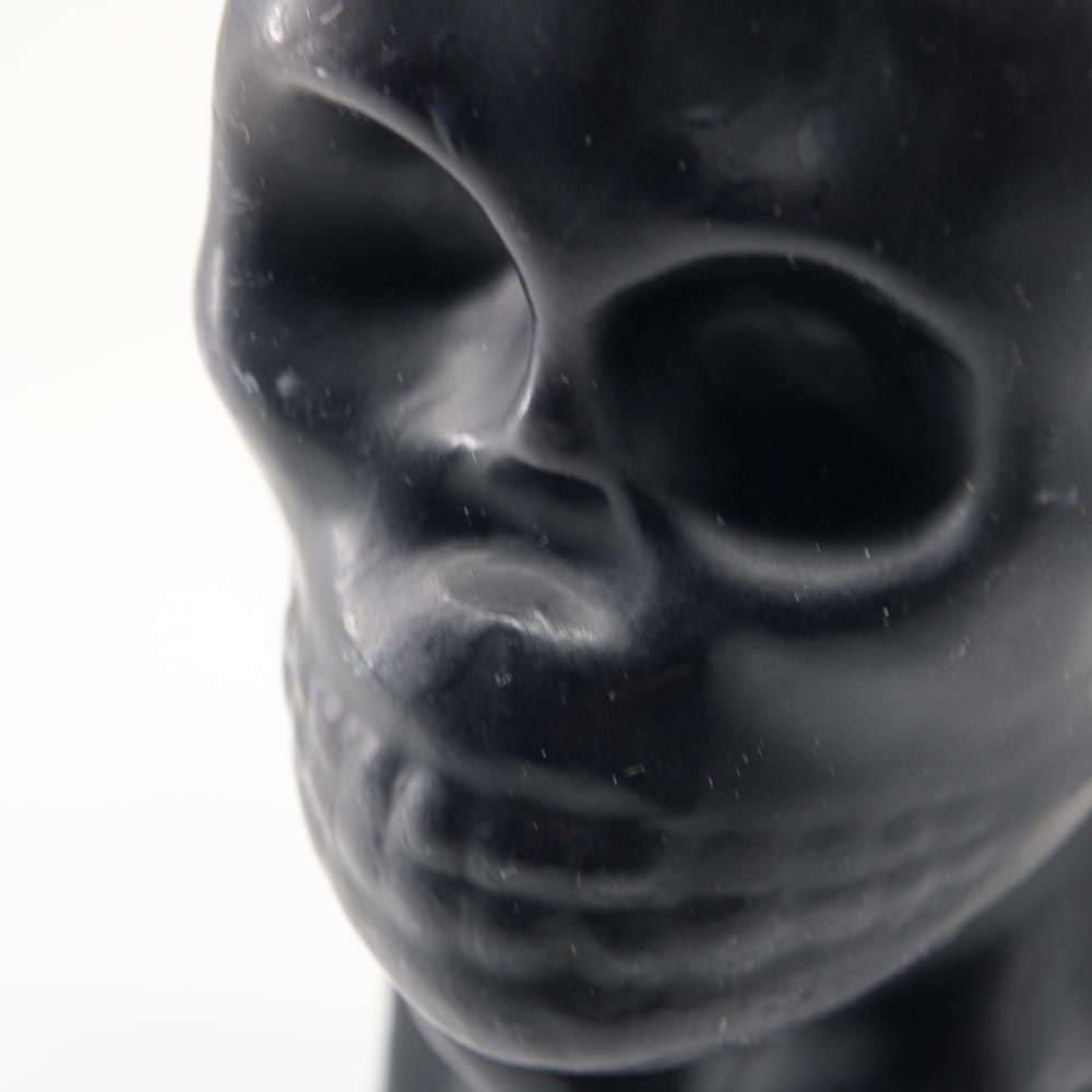 Skull Candle with 3 Wicks - Black