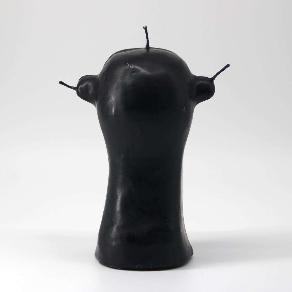 Skull Candle with 3 Wicks - Black