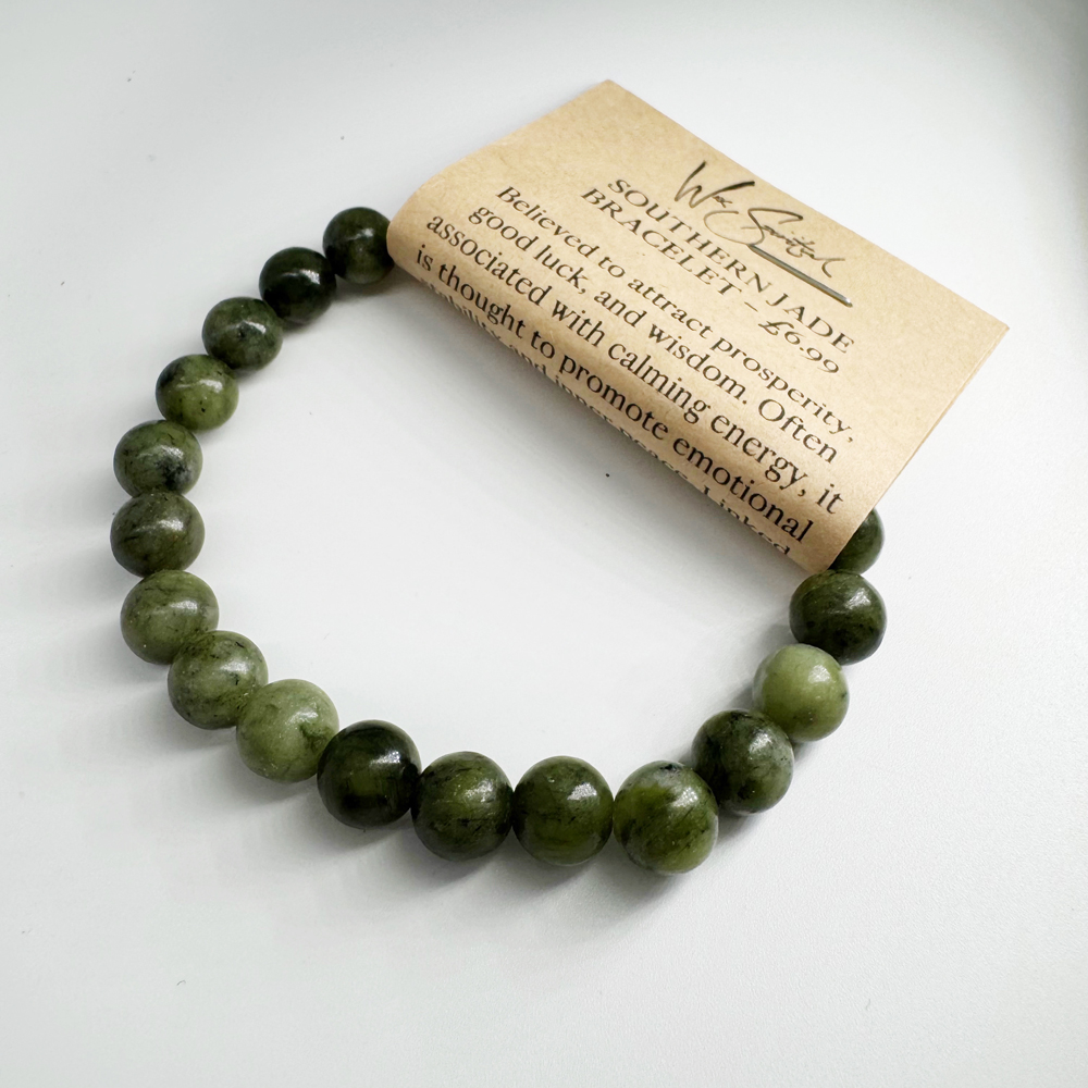 Southern Jade Bracelet. 8mm Beads.