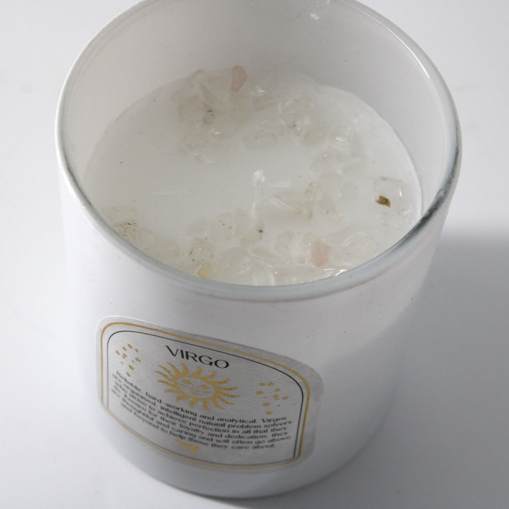 Virgo Crystal Zodiac Candle