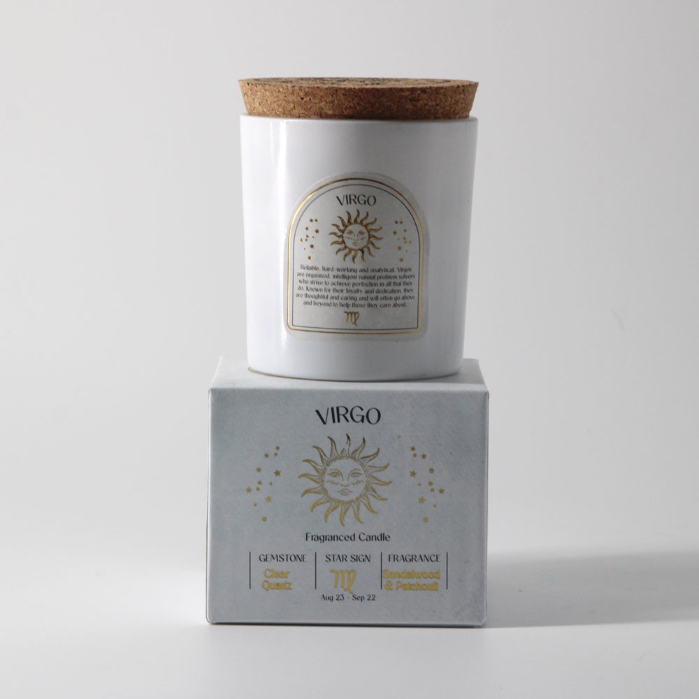 Virgo Crystal Zodiac Candle