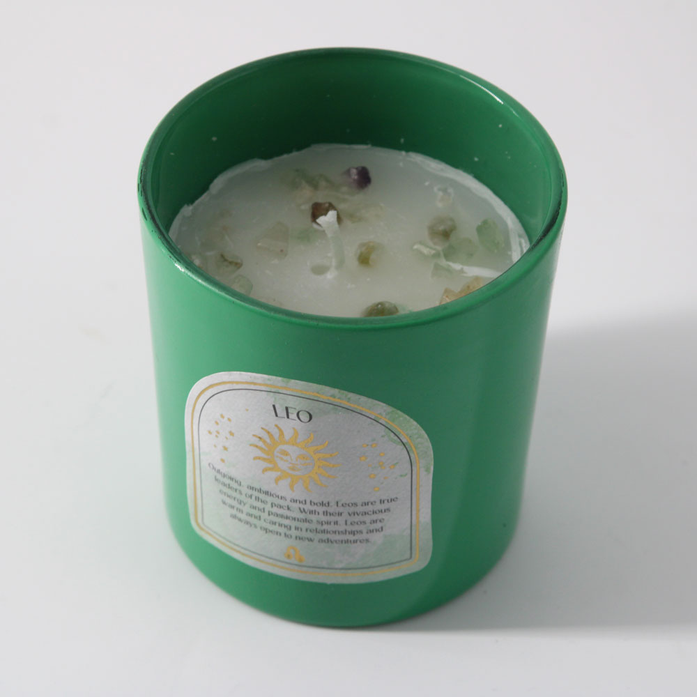 Leo Crystal Zodiac Candle