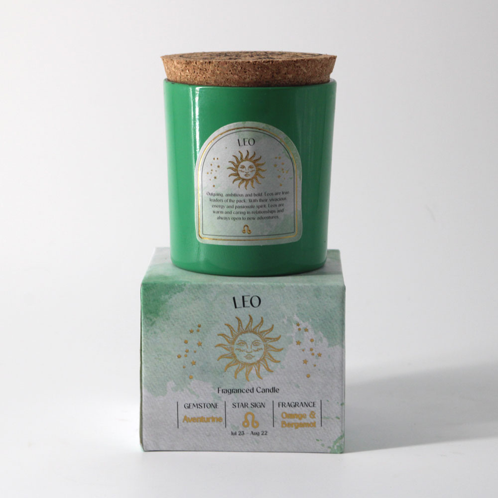 Leo Crystal Zodiac Candle