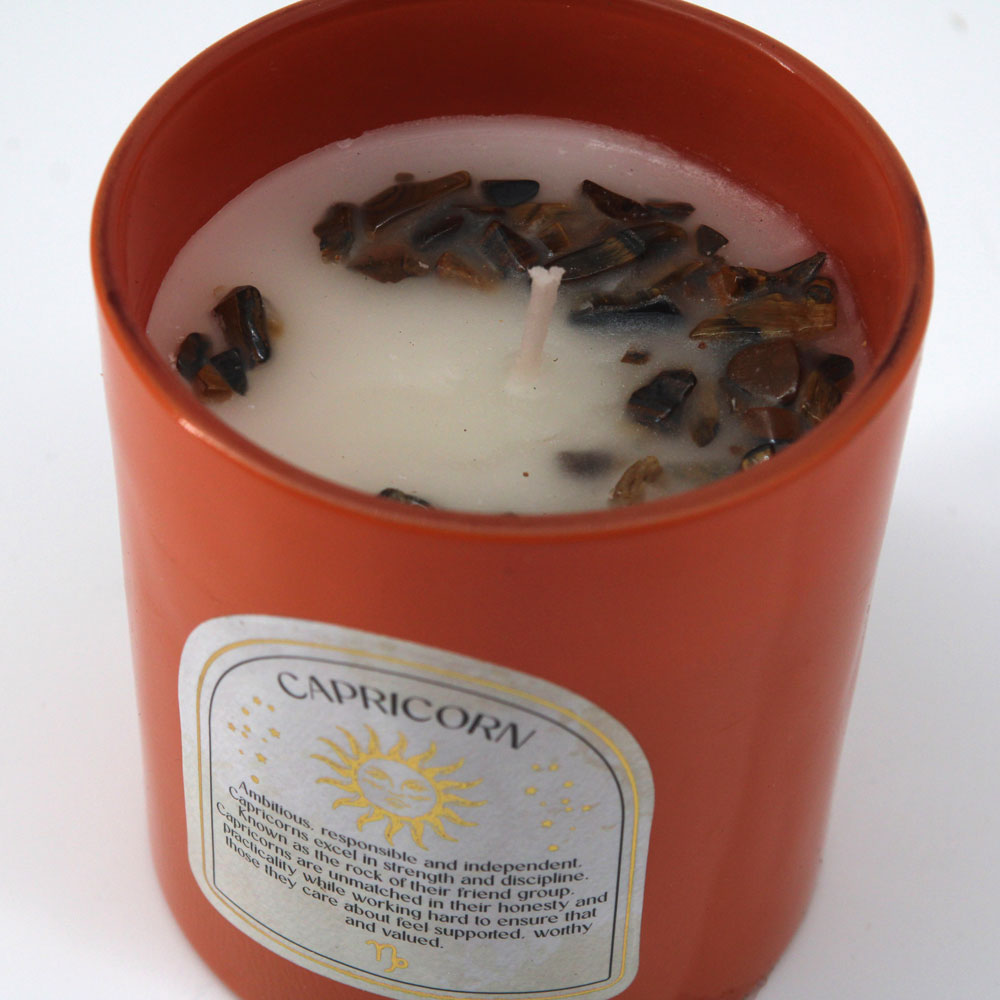 Capricorn Crystal Zodiac Candle