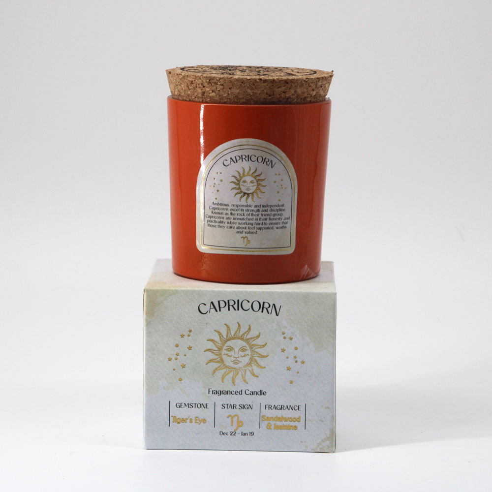 Capricorn Crystal Zodiac Candle
