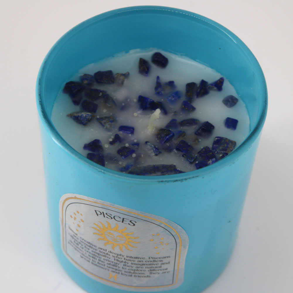 Pisces Crystal Zodiac Candle