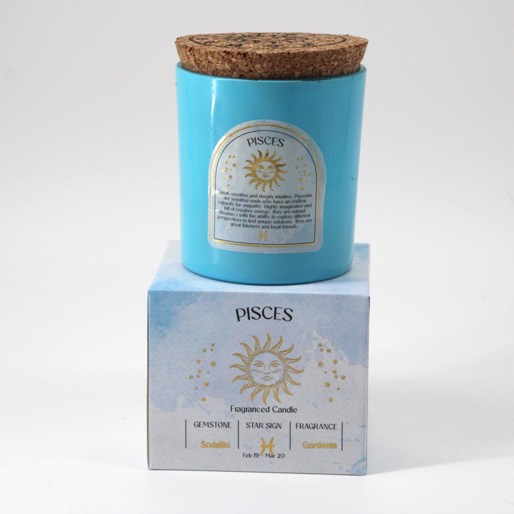 Pisces Crystal Zodiac Candle