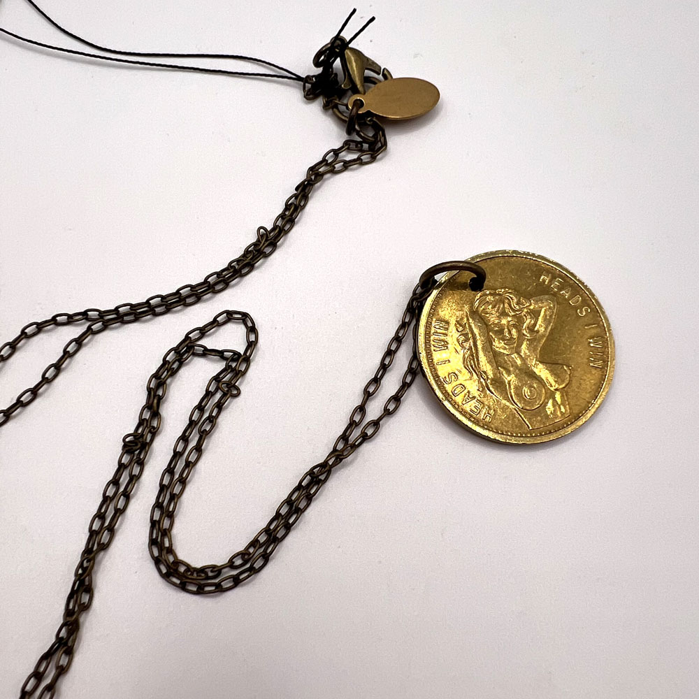 Vintage Head & Tails Peepshow Necklace