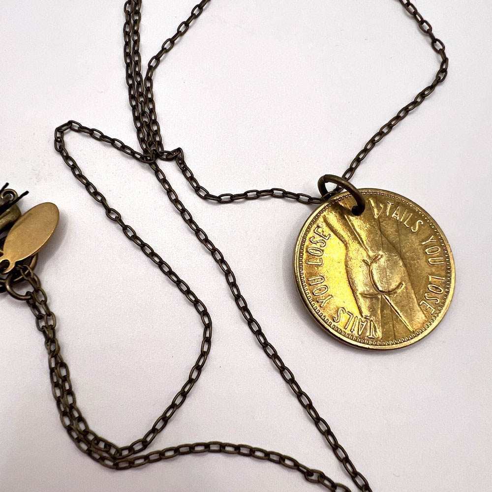 Vintage Head & Tails Peepshow Necklace
