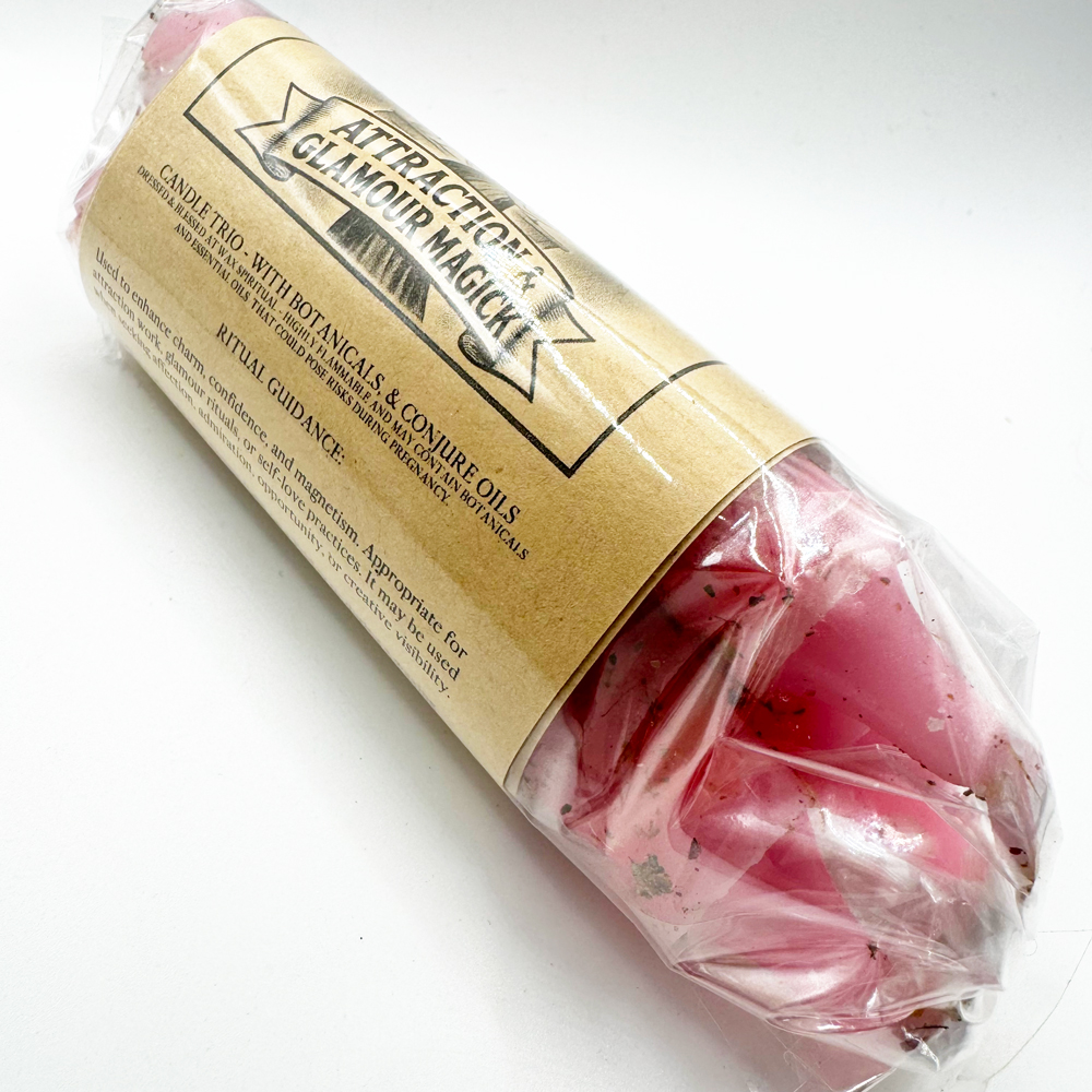 Attraction & Glamour Magick Spell Candle - Trio