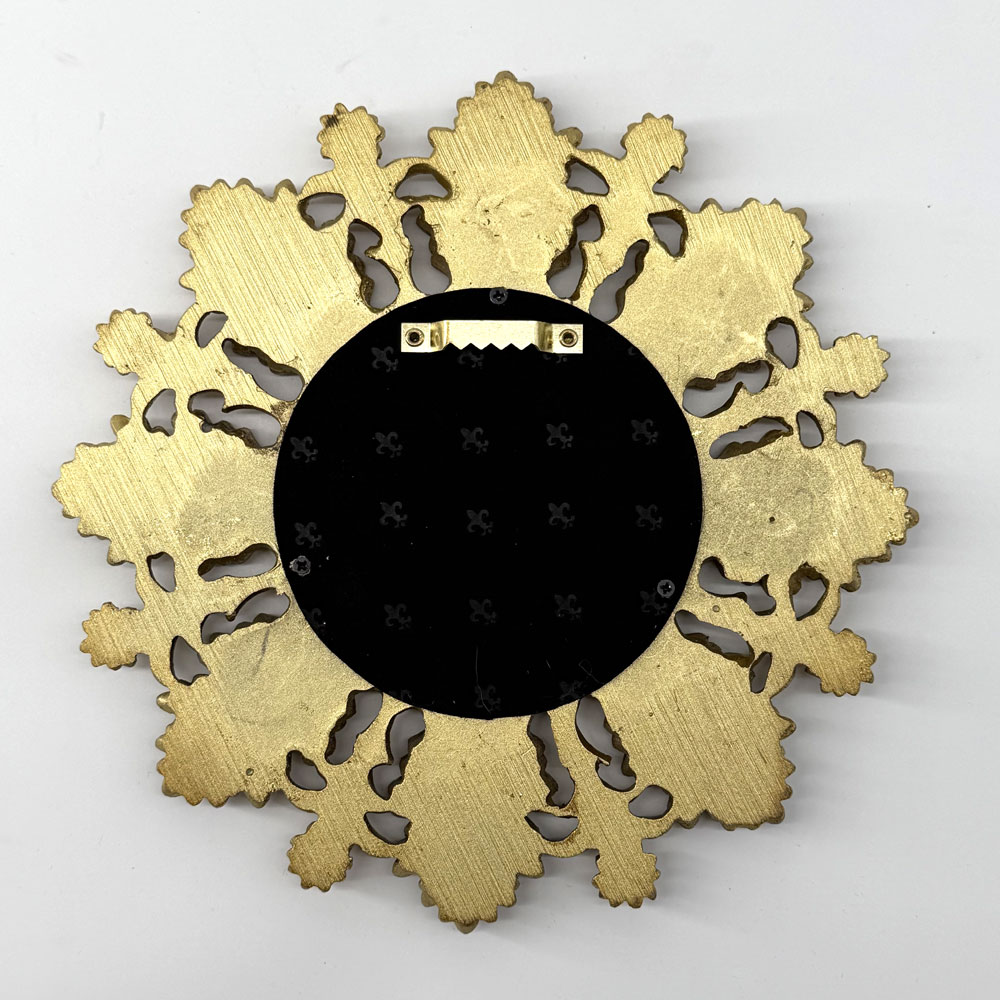 Antiqued ornate gold mirror
