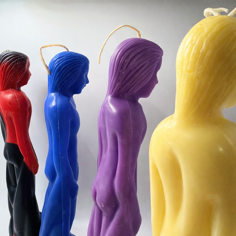 male figure candle - custom colours