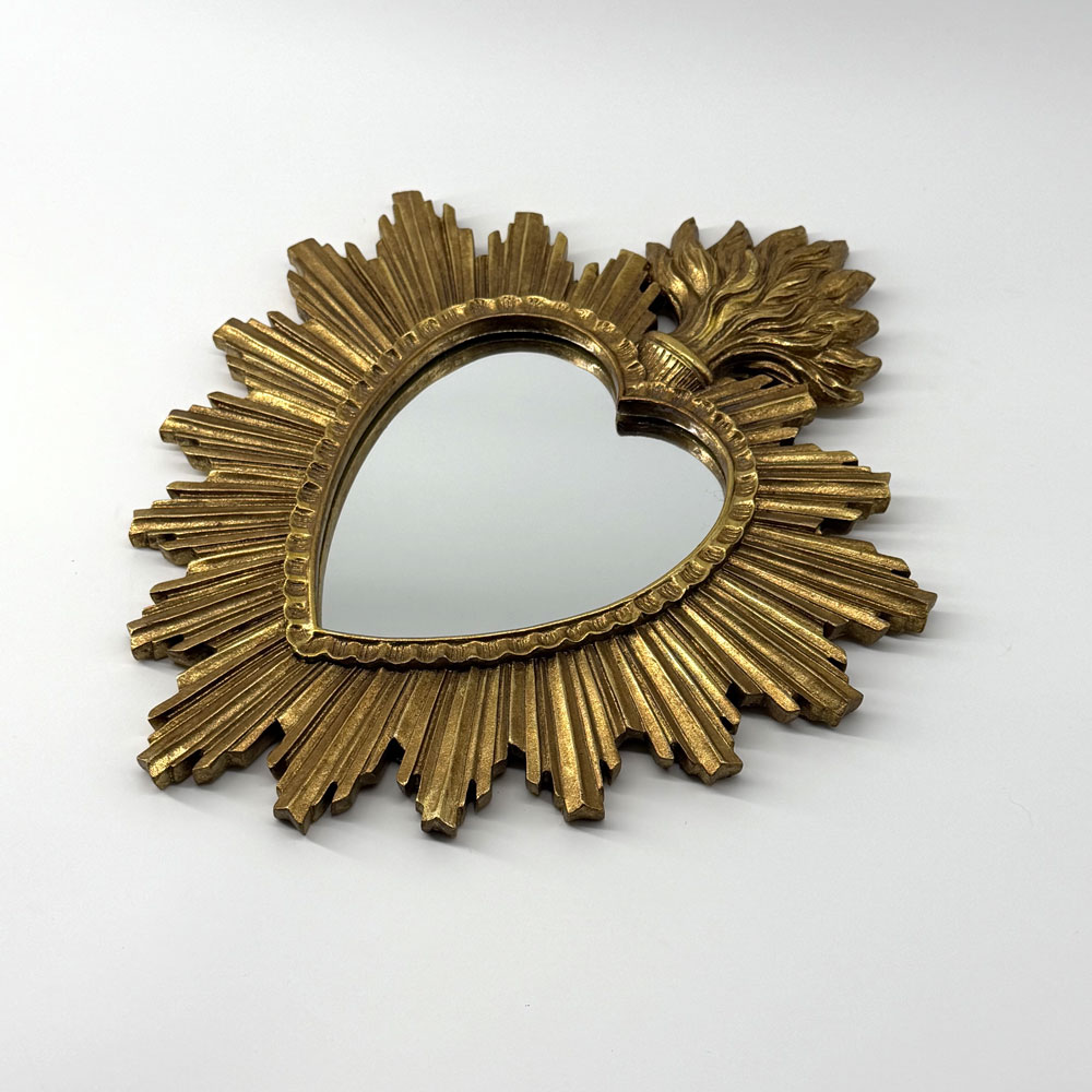 Small Gold Sacred Heart Wall Mirror