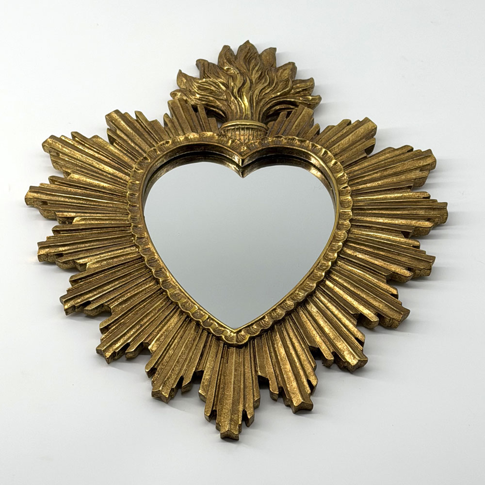 Small Gold Sacred Heart Wall Mirror