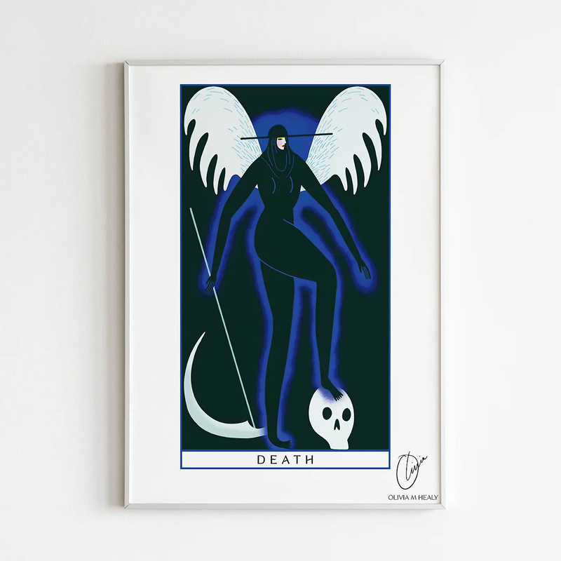 Death Art Print - A3. Olivia M Healy. Death Tarot artwork.