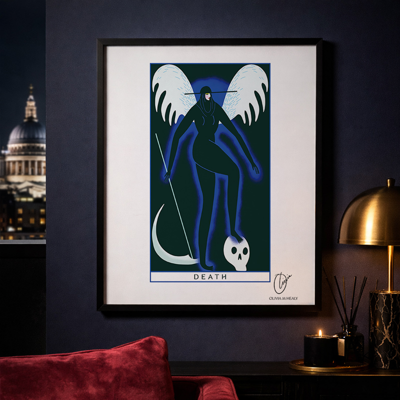 Death Art Print - A3. Olivia M Healy. Death Tarot artwork.
